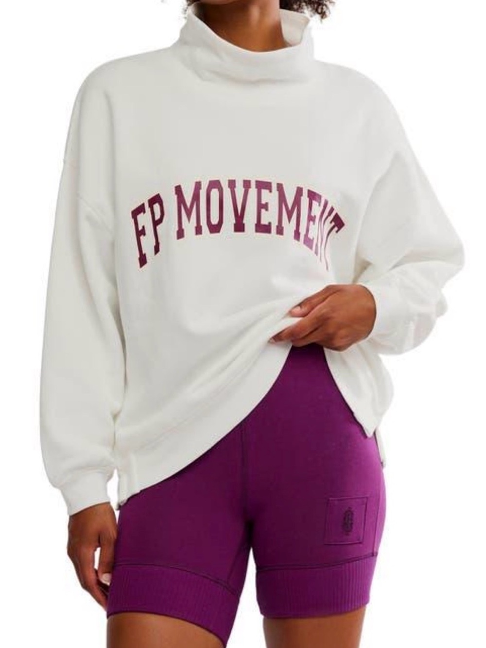 Free People Plum Purple High-Rise Bike Shorts- small